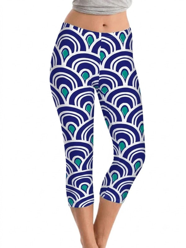 Vintage Knit Printed Capri Style 308A81-BG