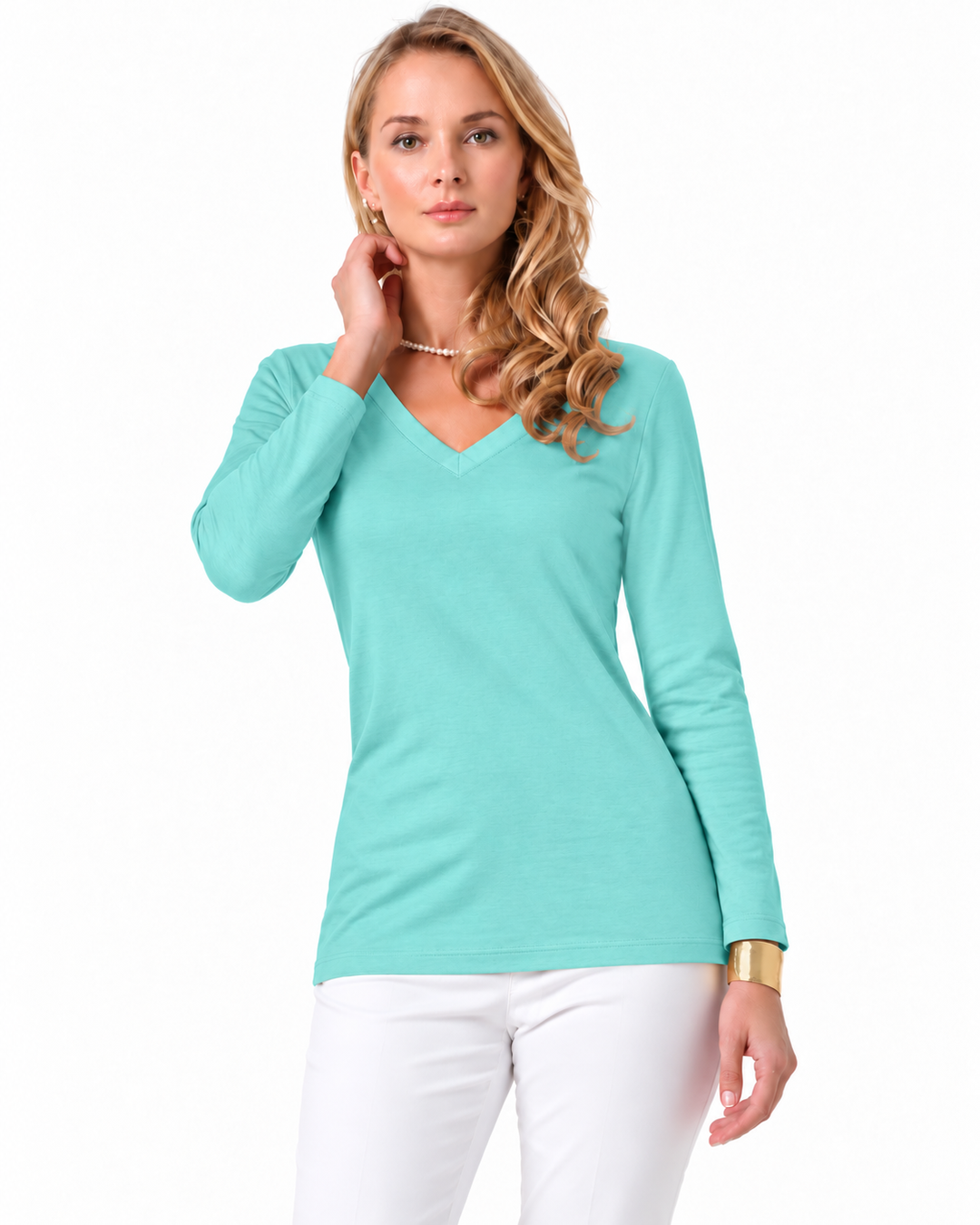 Solid French Terry Top V-Neck Style 920-1F00 SF