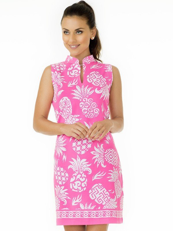 pineapple dress pink NicoBlu Angelina Chiffon Dress in Magenta Baroque Pineapple 8