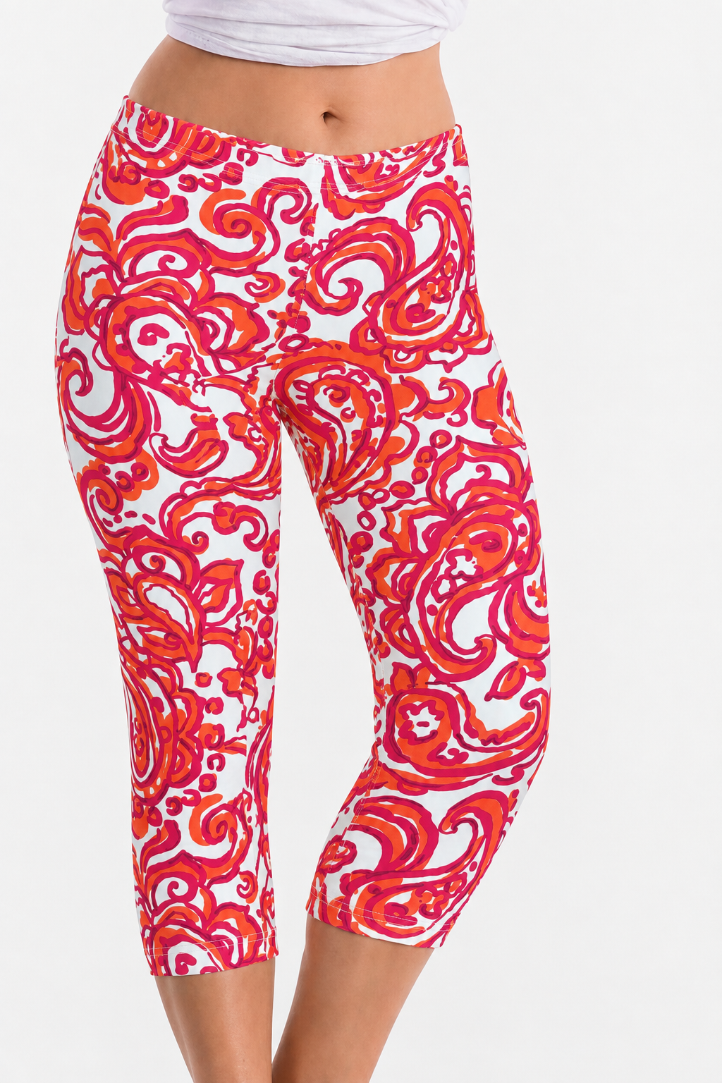 Vintage Knit Printed Capri Style 308C55 M