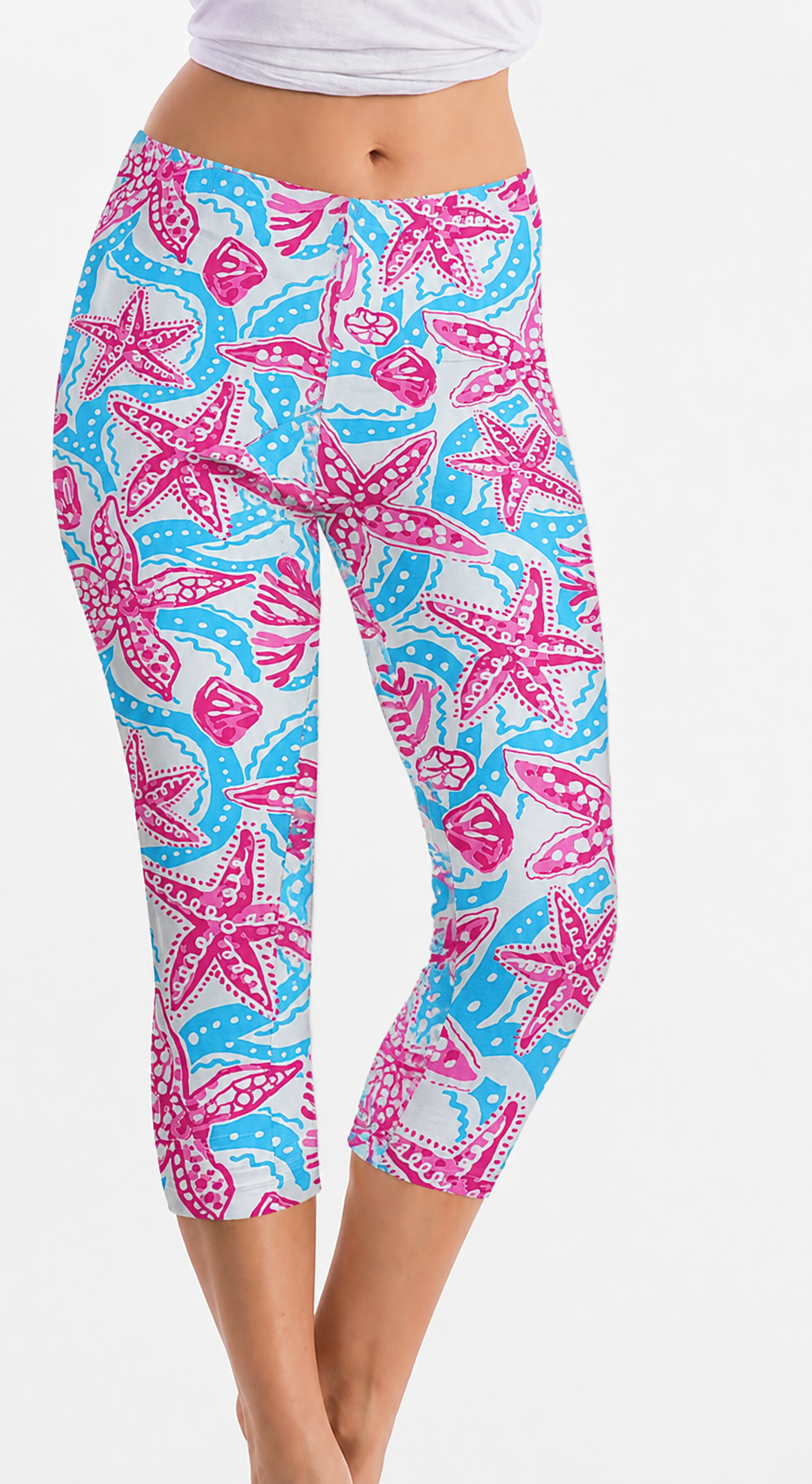 Vintage Knit Printed Capri Style 308C76 SP