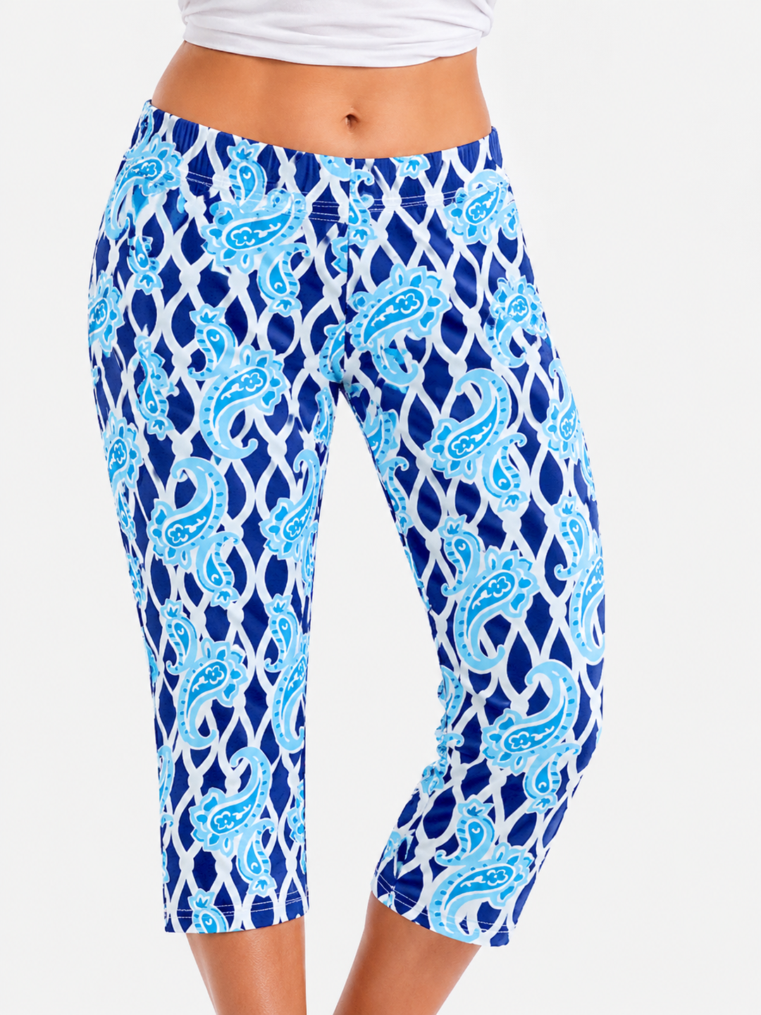 Vintage Knit Printed Capri Style 308D10 RS