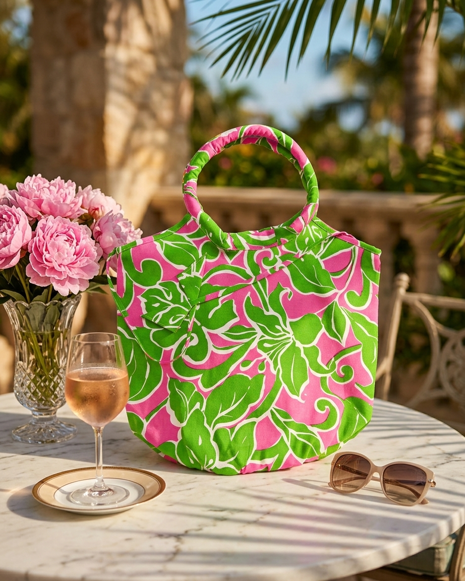 Tropical Floral Resort Tote Bag  B89-PG